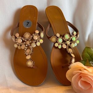Fire Opal slide sandals ready for summer! … size 7  low wedge